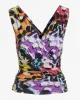 So Chic Printed Surplice Ruched Knit Top Beachside Butterfly sold by Boston Proper