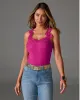 Ribbed Lace Applique Knit Tank Raspberry Rose sold by Boston Proper
