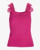 Ribbed Lace Applique Knit Tank Raspberry Rose sold by Boston Proper