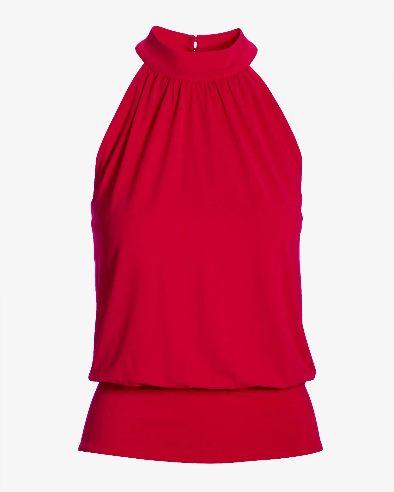 Halter Banded-Bottom Mock-Neck Knit Top True Red sold by Boston Proper product image thumbnail 2