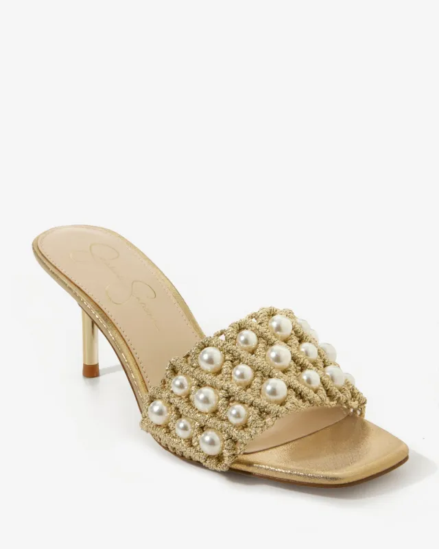 Metallic Knit Pearl Heel Gold sold by Boston Proper