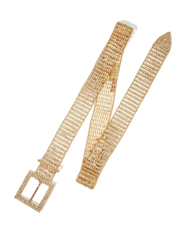 Chain Rhinestone Belt Gold sold by Boston Proper