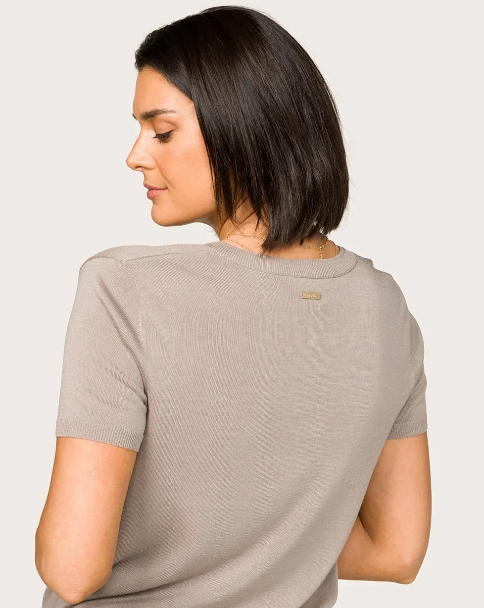 Vida Knit Tee Stone sold by Boston Proper product image thumbnail 2