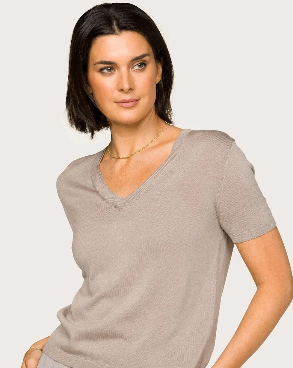 Vida Knit Tee Stone sold by Boston Proper