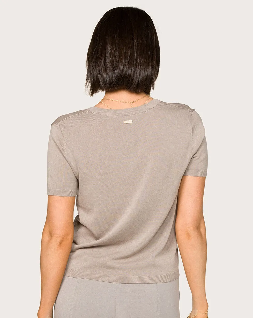 Vida Knit Tee Stone sold by Boston Proper product image thumbnail 5
