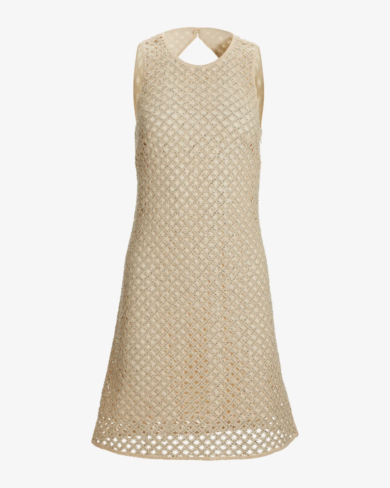 Sequin Embellished Crochet Sheath Dress Neutral sold by Boston Proper product image thumbnail 2
