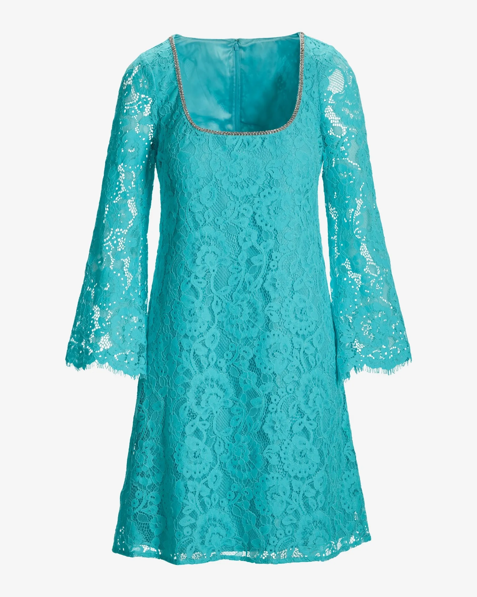 Delicate Lace Crystal Trim A Line Dress Blue Radiance sold by Boston Proper product image thumbnail 2