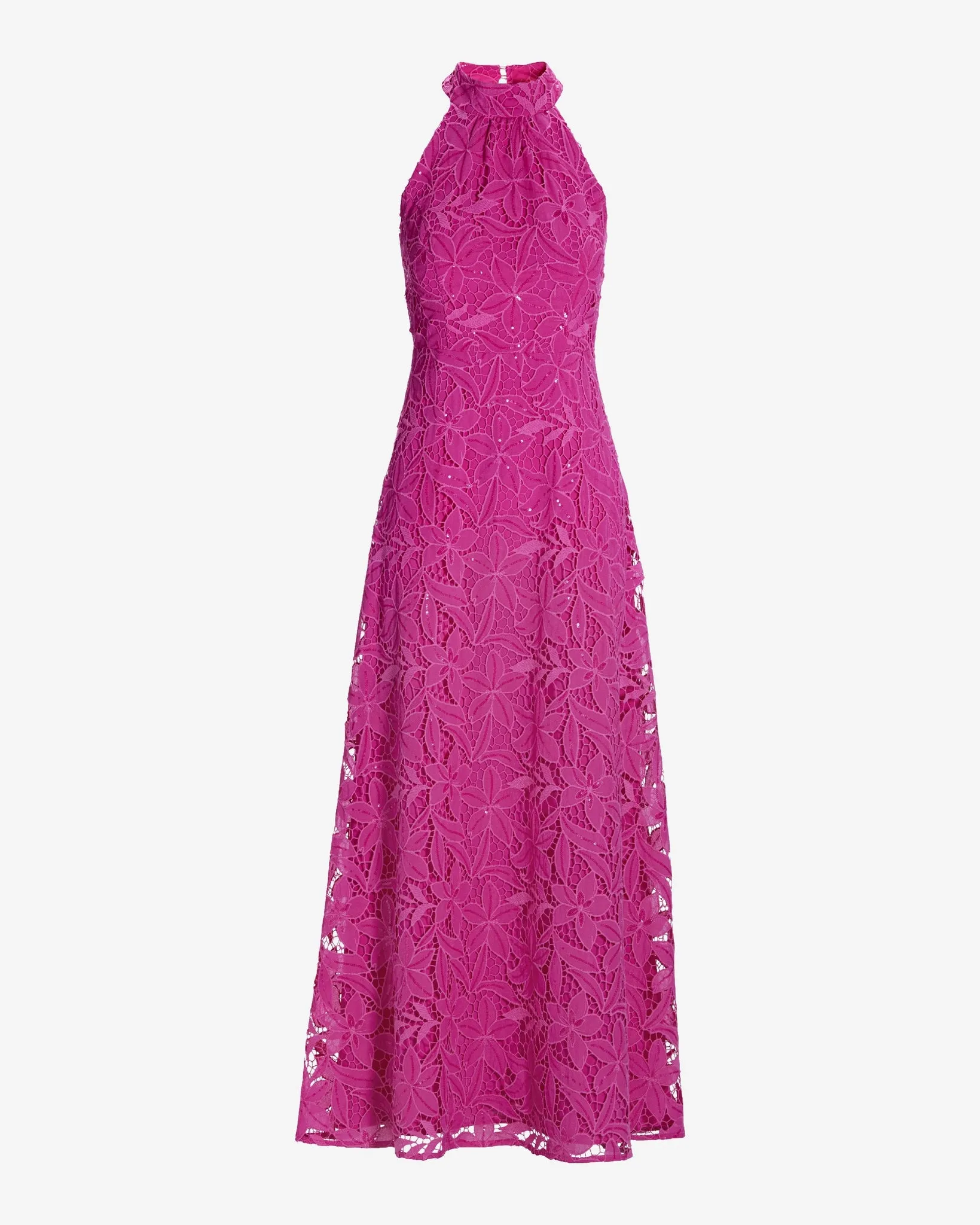 Sequin Lace Halter Neck Maxi Dress Raspberry Rose sold by Boston Proper product image thumbnail 2