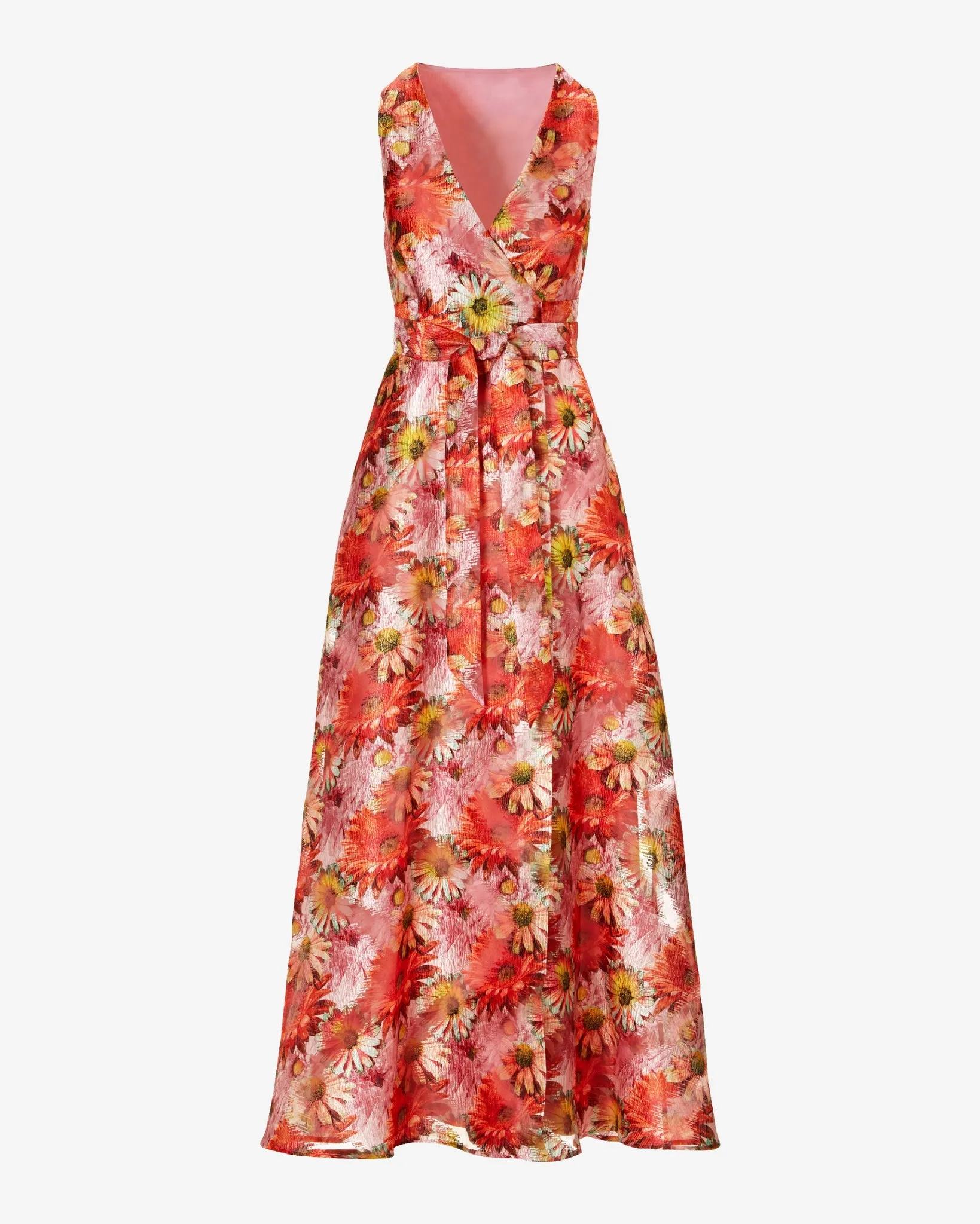 Floral Print Organza Sleeveless Gown Pink Multi sold by Boston Proper product image thumbnail 2