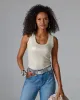 Metallic Scoop Neck Tank Top Silver sold by Boston Proper