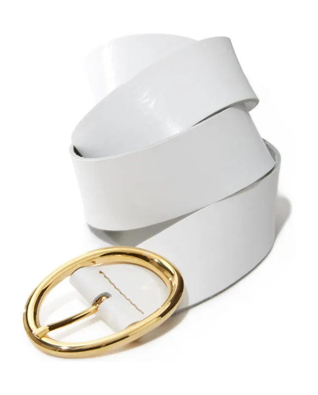 Classic Leather Belt White sold by Boston Proper