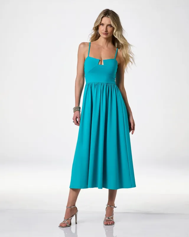 Susana Monaco x Boston Proper Fit and Flare Midi Dress St Tropez sold by Boston Proper