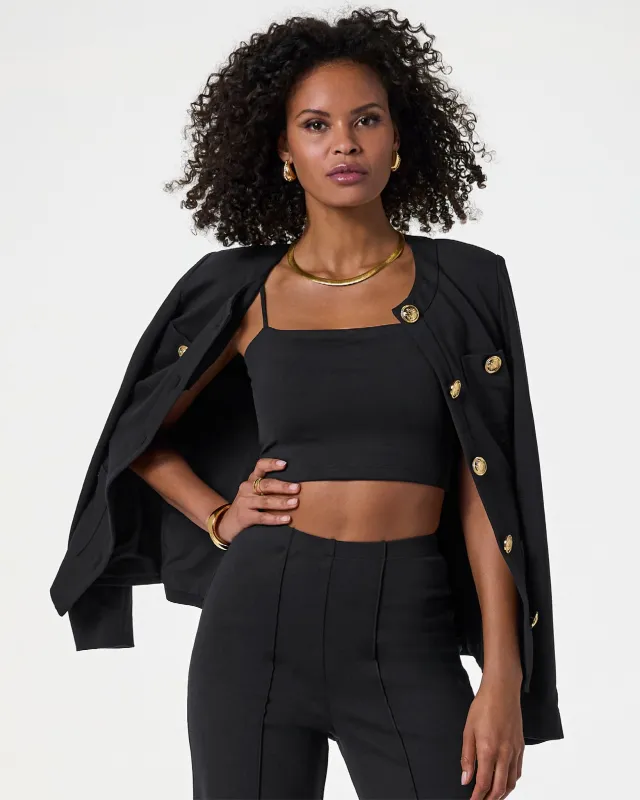 Susana Monaco x Boston Proper Cropped Cami Knit Top Black sold by Boston Proper