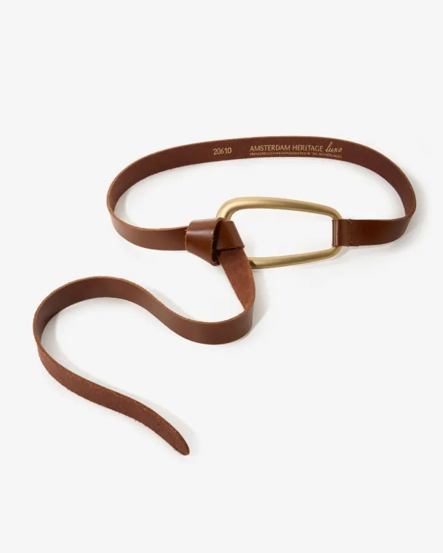 Knotted Leather Hardware Belt Cognac sold by Boston Proper