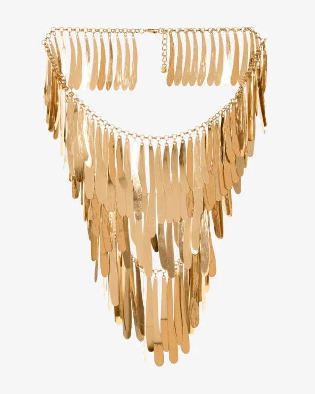 Layered Metal Statement  Necklace Gold sold by Boston Proper