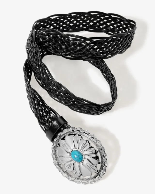 Woven Turquoise Stone Belt Black sold by Boston Proper