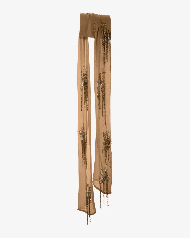 Beaded Scarf Brown made by Boston Proper