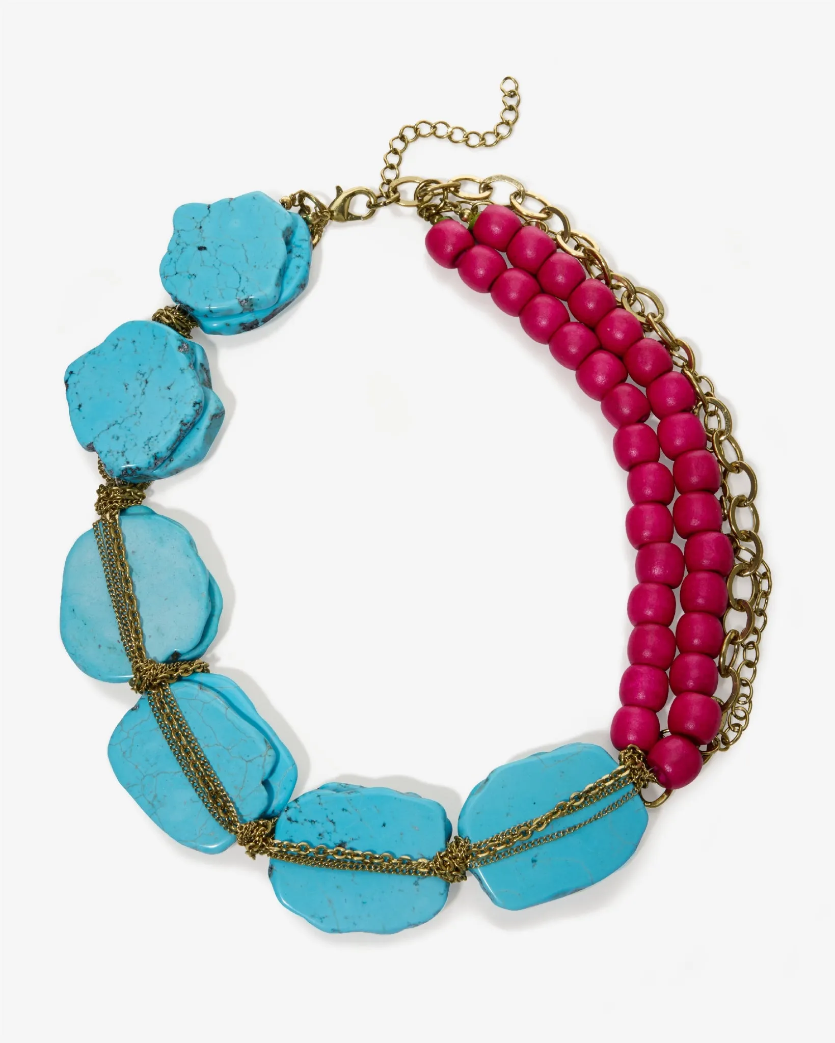 Large Turquoise Stone and Beads Necklace Turquoise sold by Boston Proper