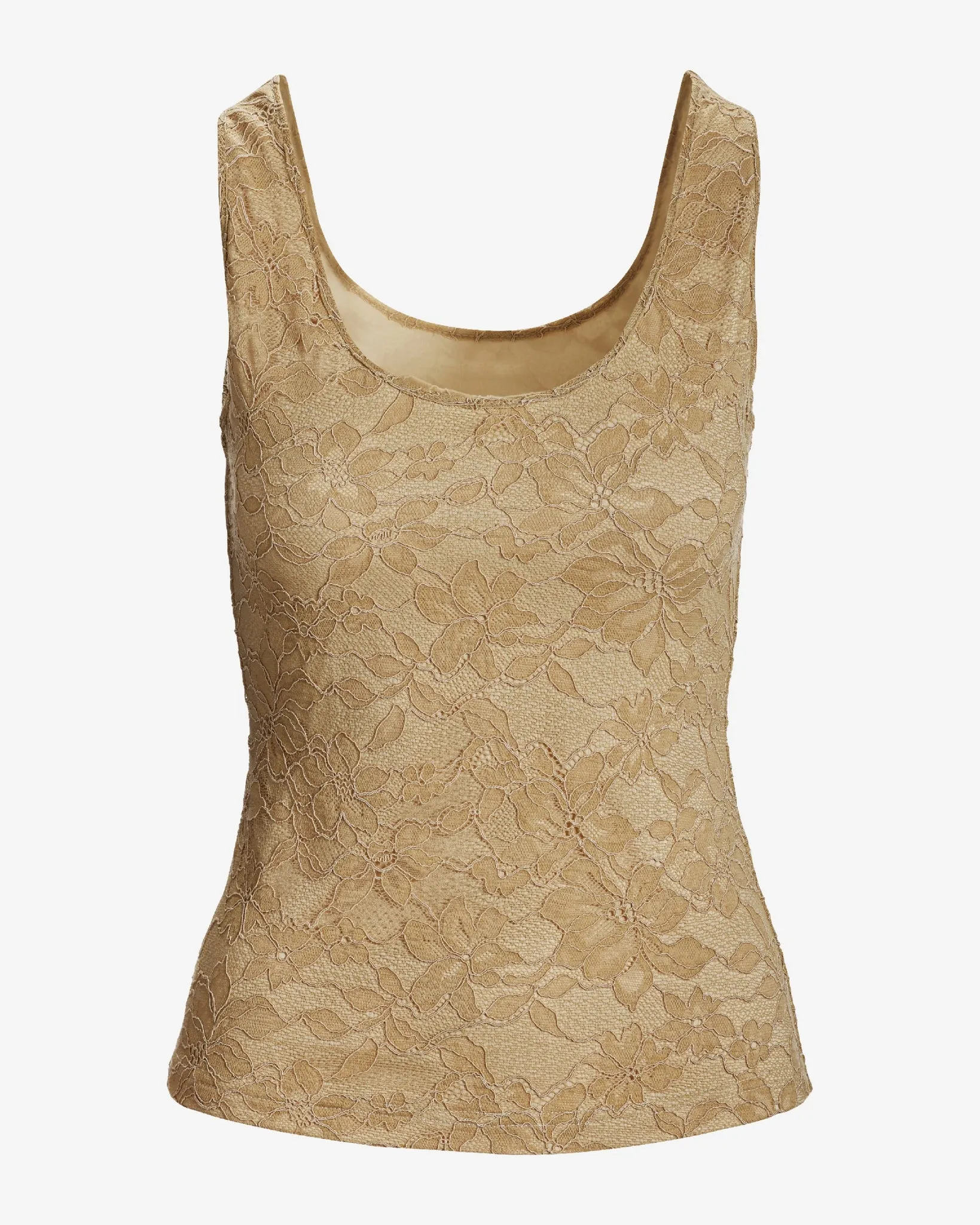 Lace Scoop Neck Tank Top Tan sold by Boston Proper product image thumbnail 2