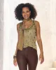 Embellished Scoop Neck Tank Gold sold by Boston Proper