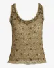 Embellished Scoop Neck Tank Gold sold by Boston Proper