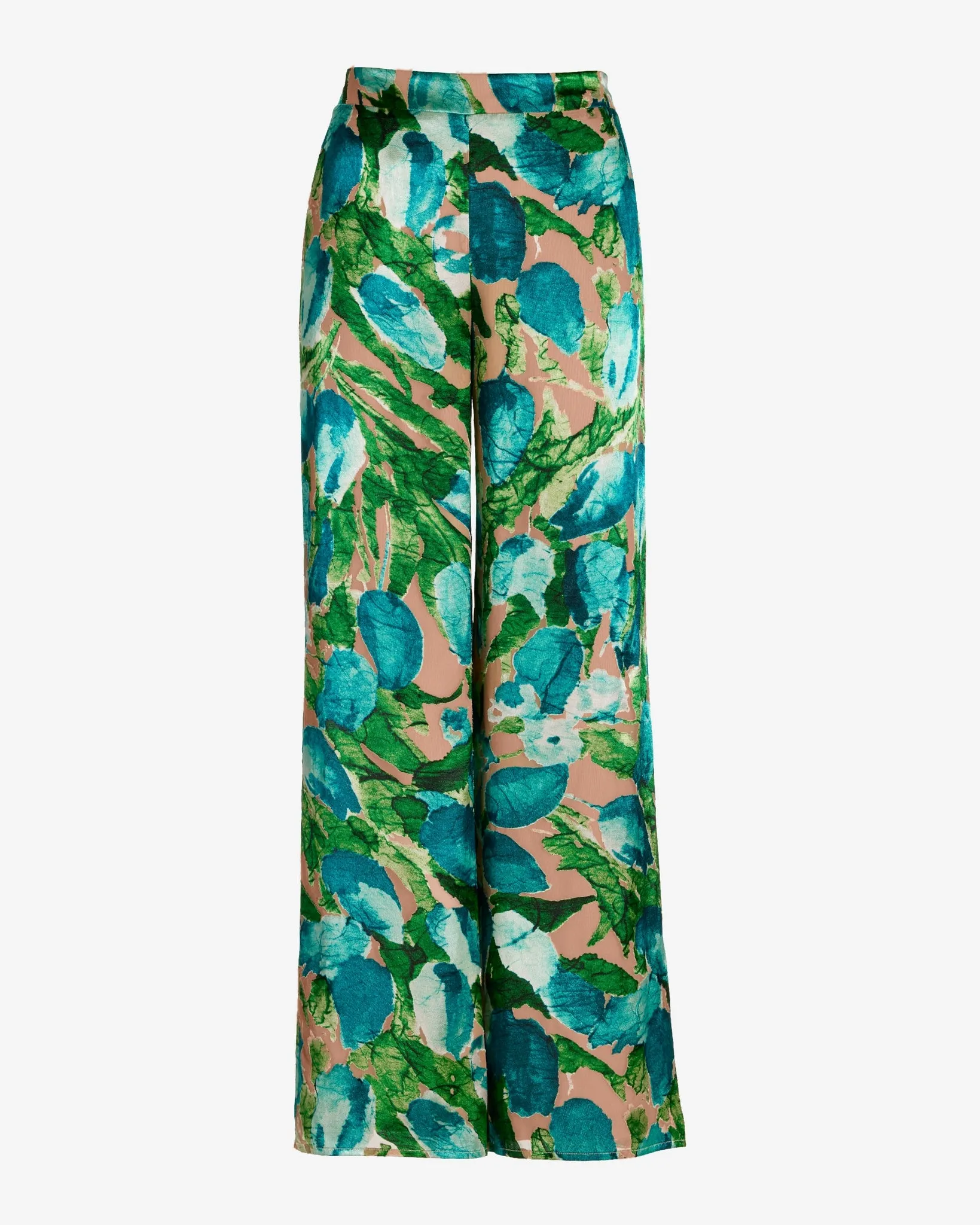 Malibu Burnout Print Wide Leg Pant Blue/Green Multi sold by Boston Proper product image thumbnail 2