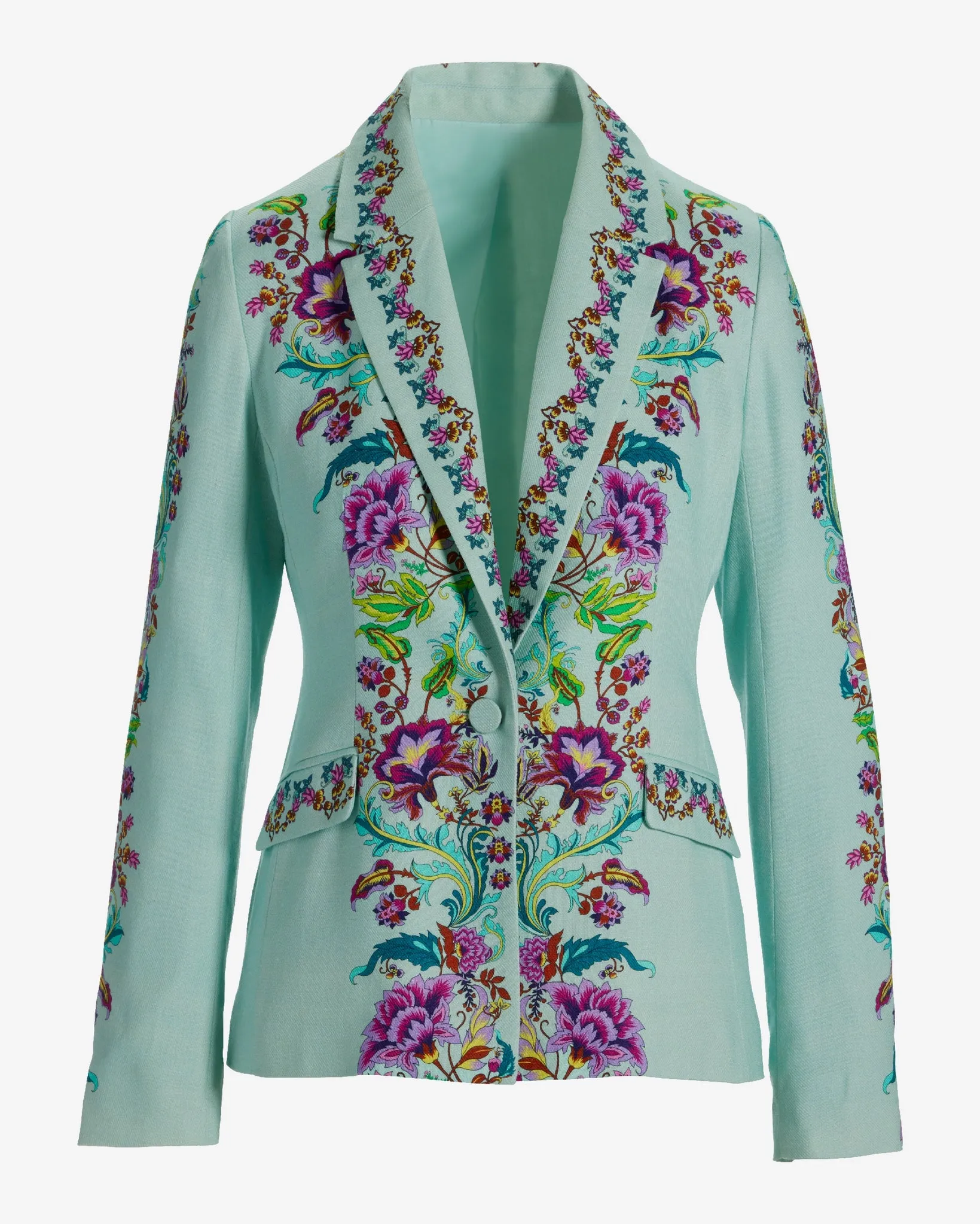 Viney Florals Placed Print Single Button Blazer Viney Florals sold by Boston Proper product image thumbnail 2