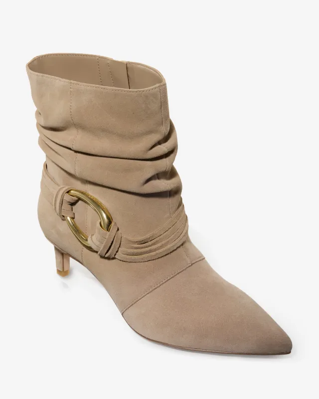 Slouchy Hardware Bootie Taupe sold by Boston Proper