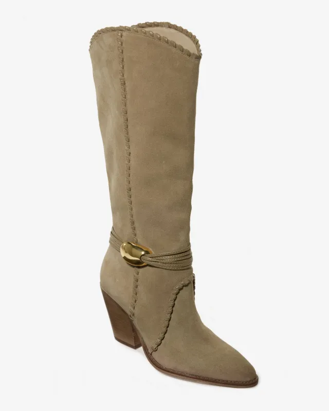 Hardware Western Boot Dark Taupe made by Boston Proper