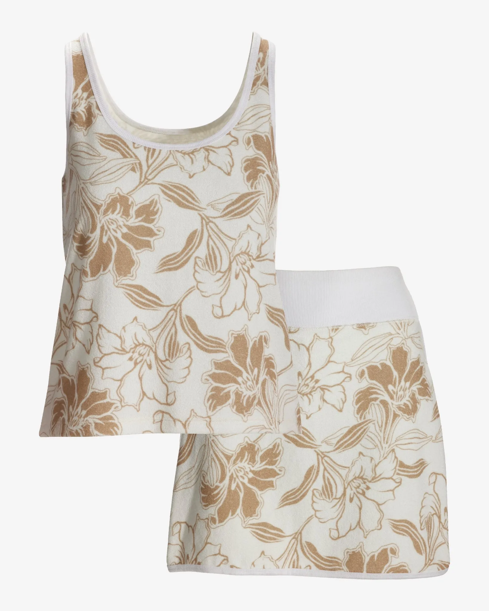 Beach Terry Floral Skort Set Neutral sold by Boston Proper product image thumbnail 2
