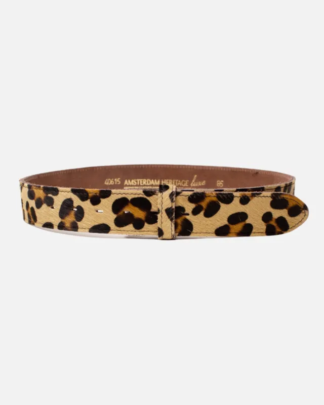 Amalia | Leopard Cow Hair Leather Belt Strap sold by Boston Proper