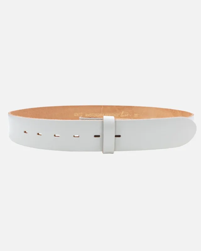 Mia | White Smooth Leather Belt Strap sold by Boston Proper