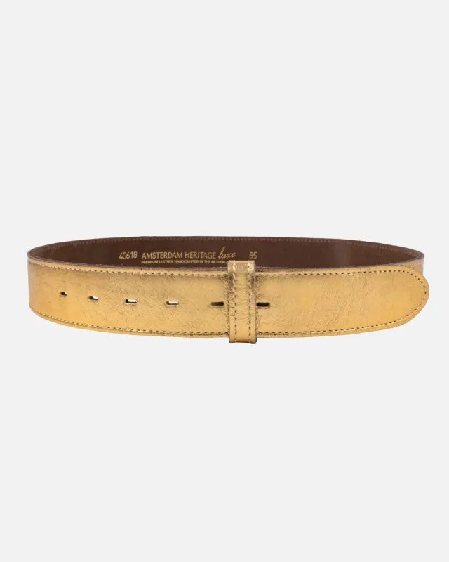 Marcella | Gold Metallic Leather Belt Strap sold by Boston Proper