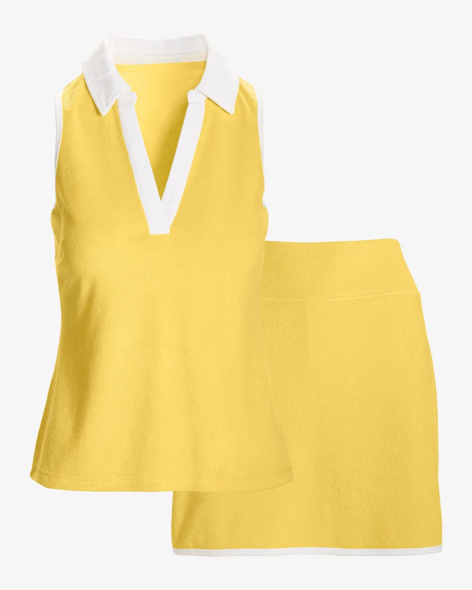 Beach Terry Colored Top and Skort Set Lemon Drop sold by Boston Proper product image thumbnail 2
