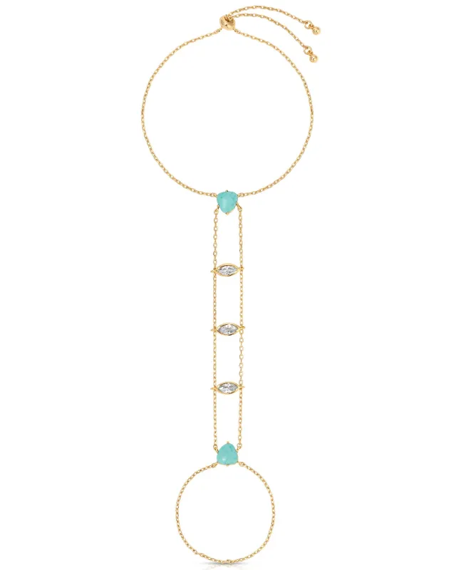 Turquoise Solstice Hand Chain sold by Boston Proper