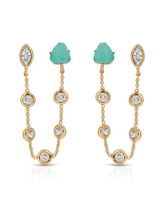 Double Piercing Turquoise Earrings sold by Boston Proper