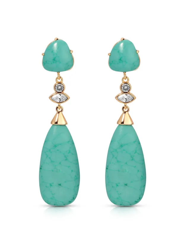 Turquoise Solstice Drop Earrings sold by Boston Proper