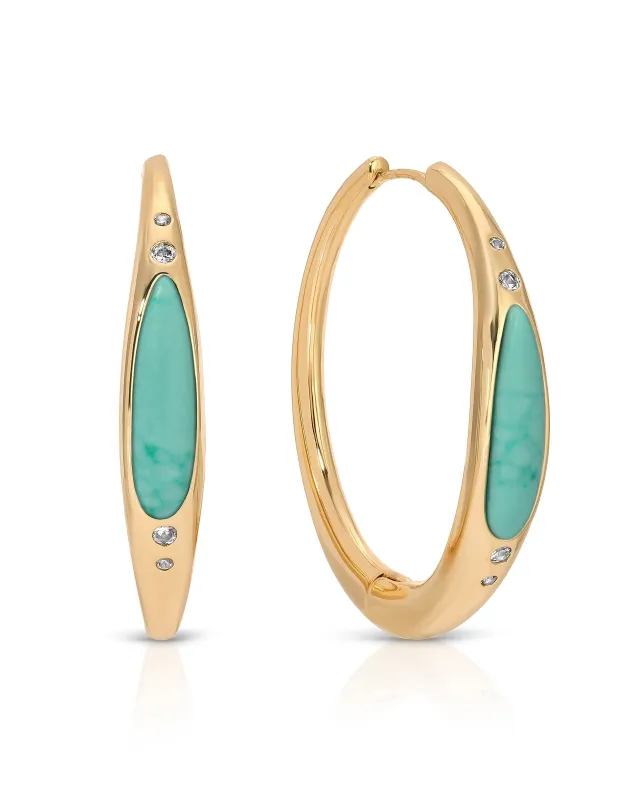 Turquoise Solstice Hoops sold by Boston Proper