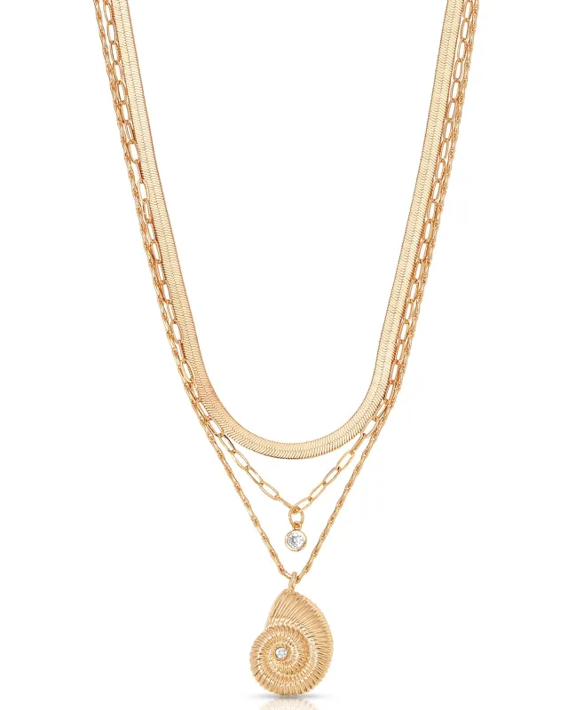 Nautilus Shell Pendant Layered Necklace sold by Boston Proper