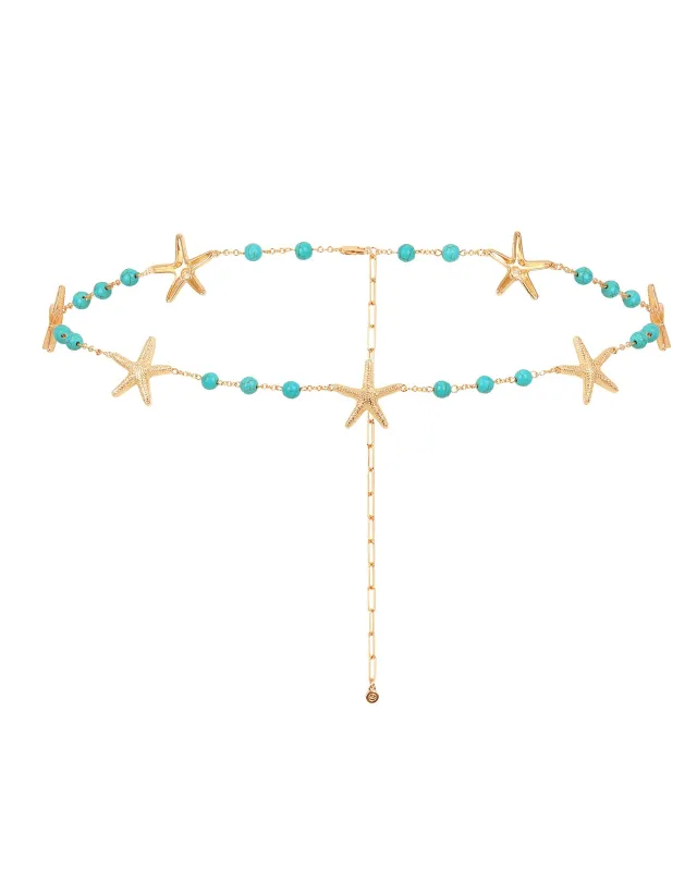Starfish and Turquoise Bead Waist Chain sold by Boston Proper