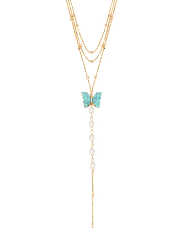 Turquoise Butterfly Lariat sold by Boston Proper