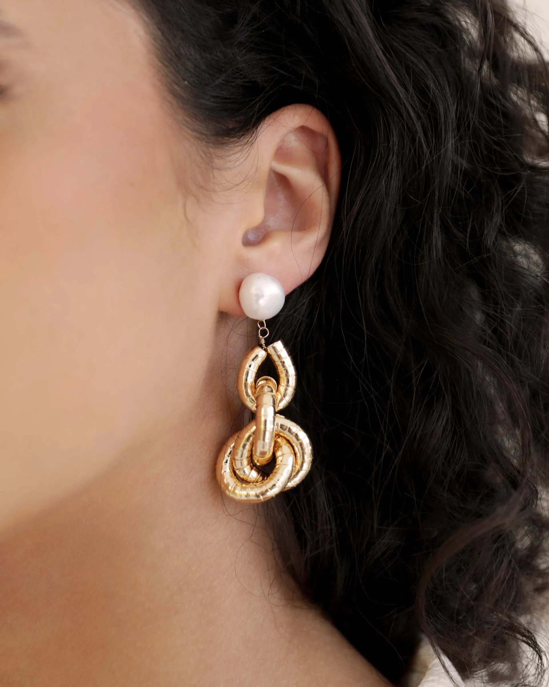 Liquid Gold Pearl Drop Earrings sold by Boston Proper product image thumbnail 2