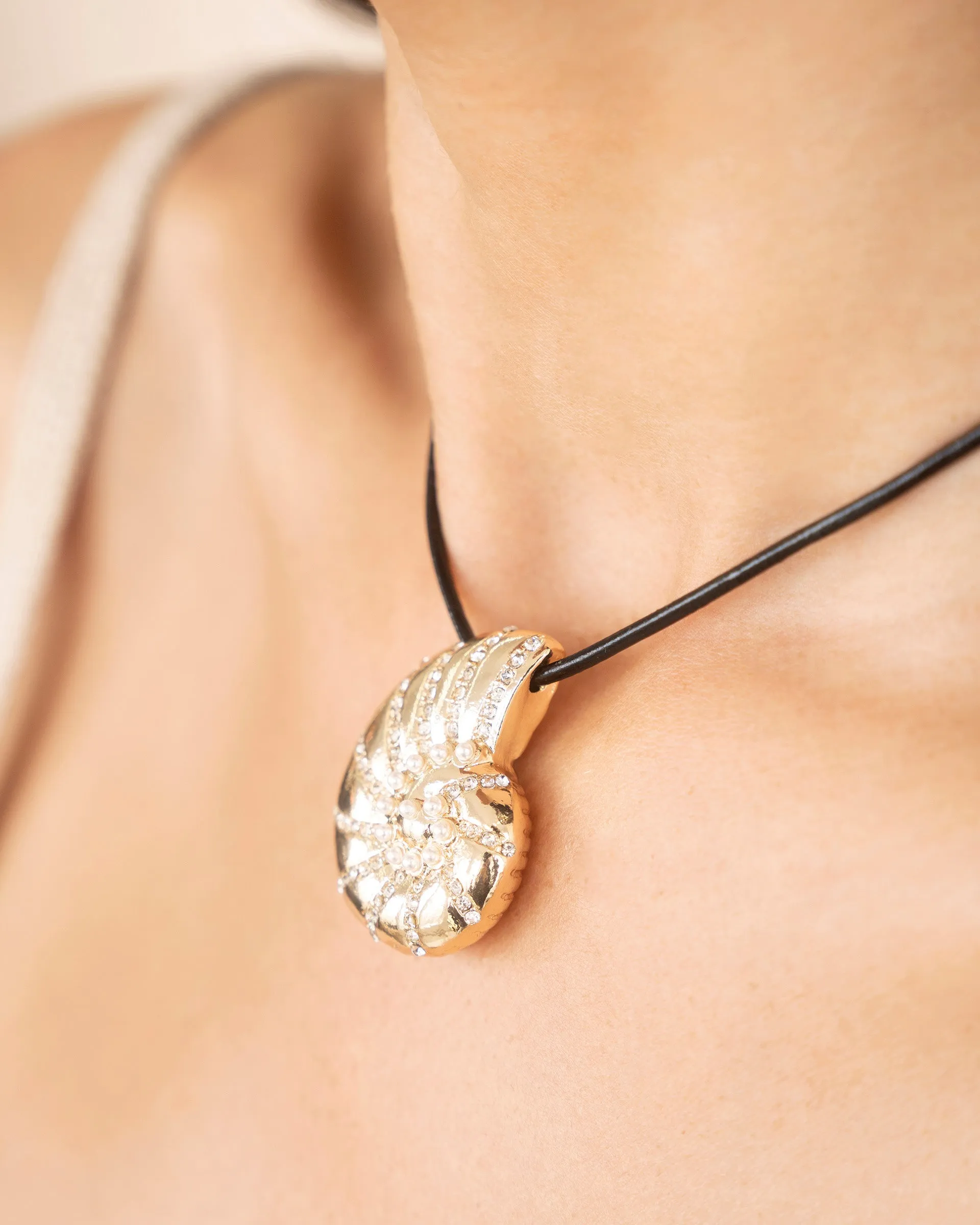 Nautilus Shell Cord Necklace sold by Boston Proper product image thumbnail 5