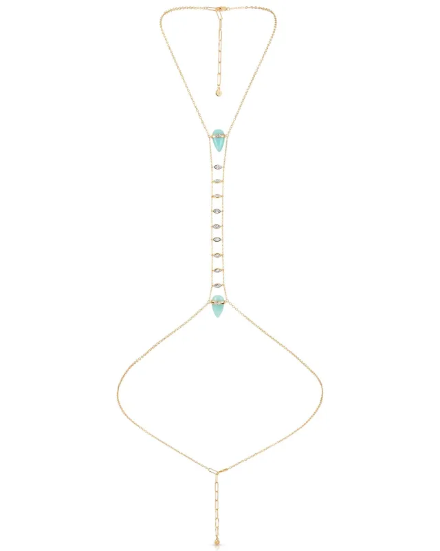 Turquoise Solstice Body Chain sold by Boston Proper