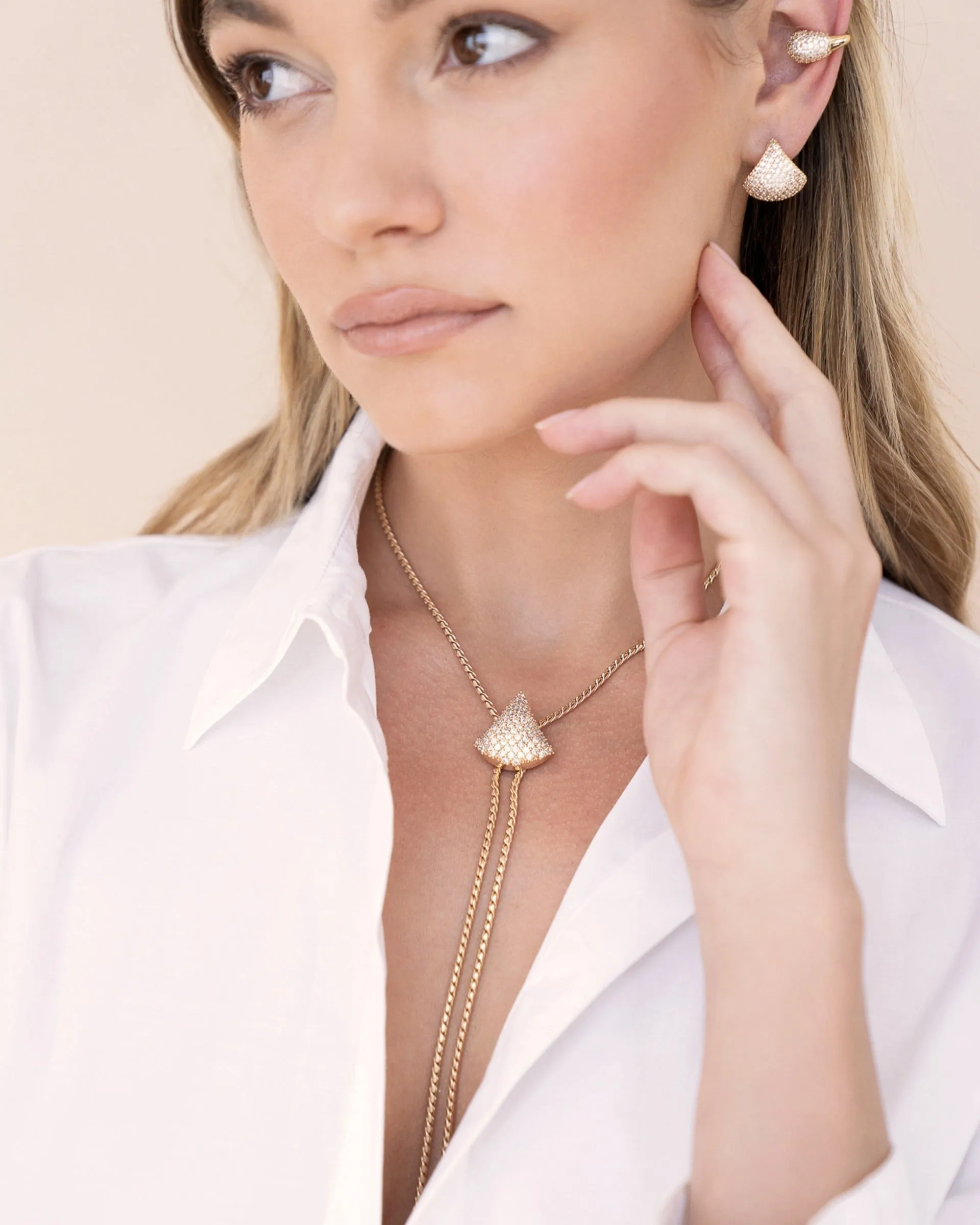 Pavé Shine Bolo Necklace sold by Boston Proper product image thumbnail 4