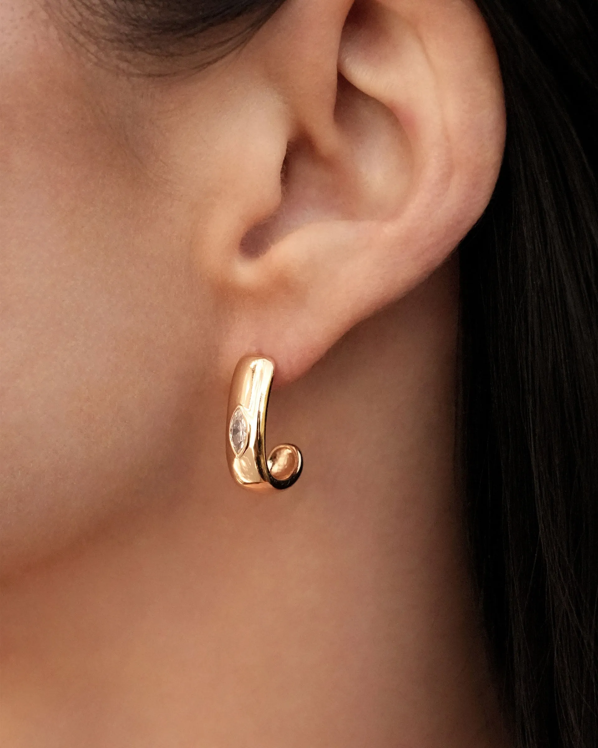 Marquise Crystal Hoops sold by Boston Proper product image thumbnail 2