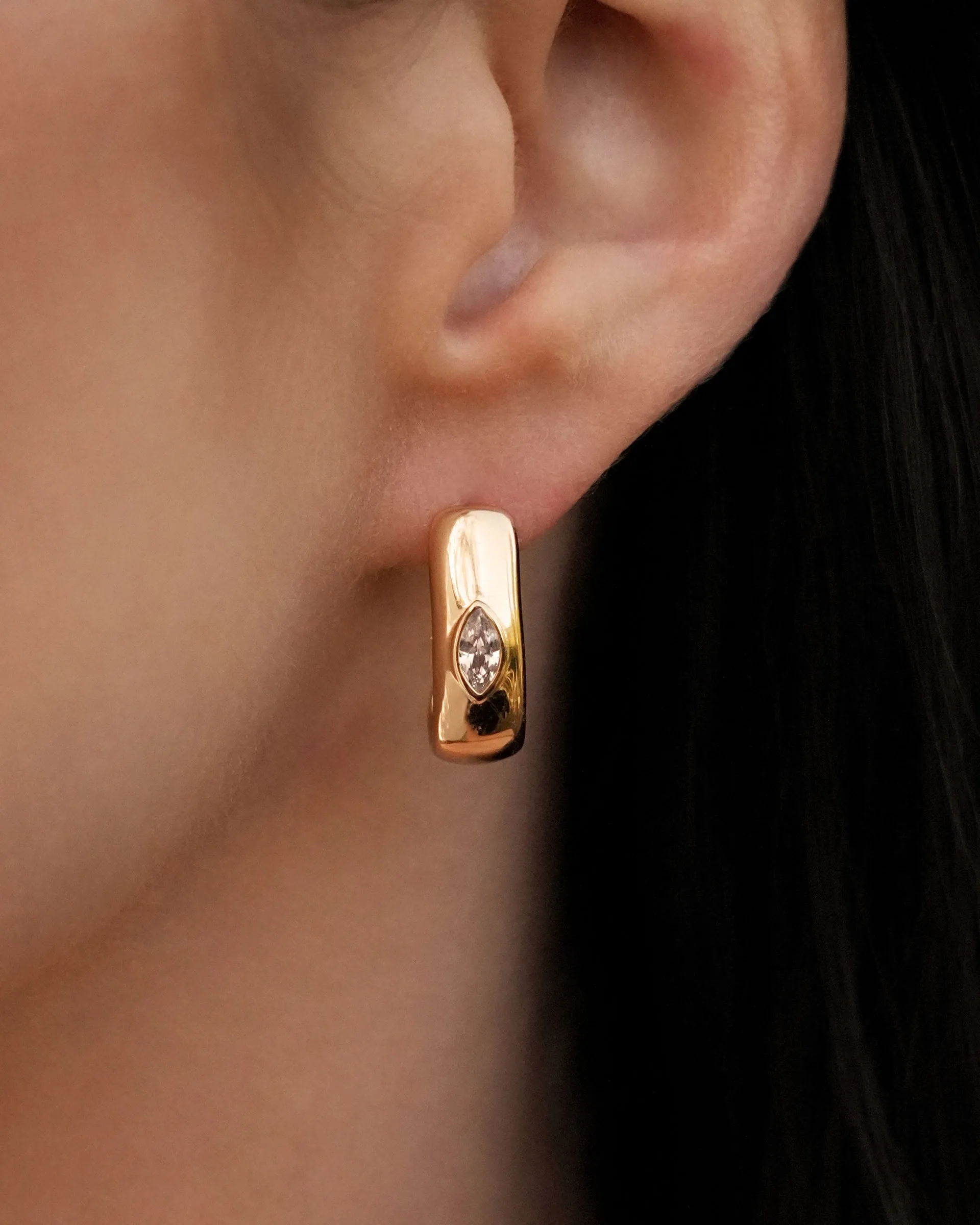 Marquise Crystal Hoops sold by Boston Proper product image thumbnail 4