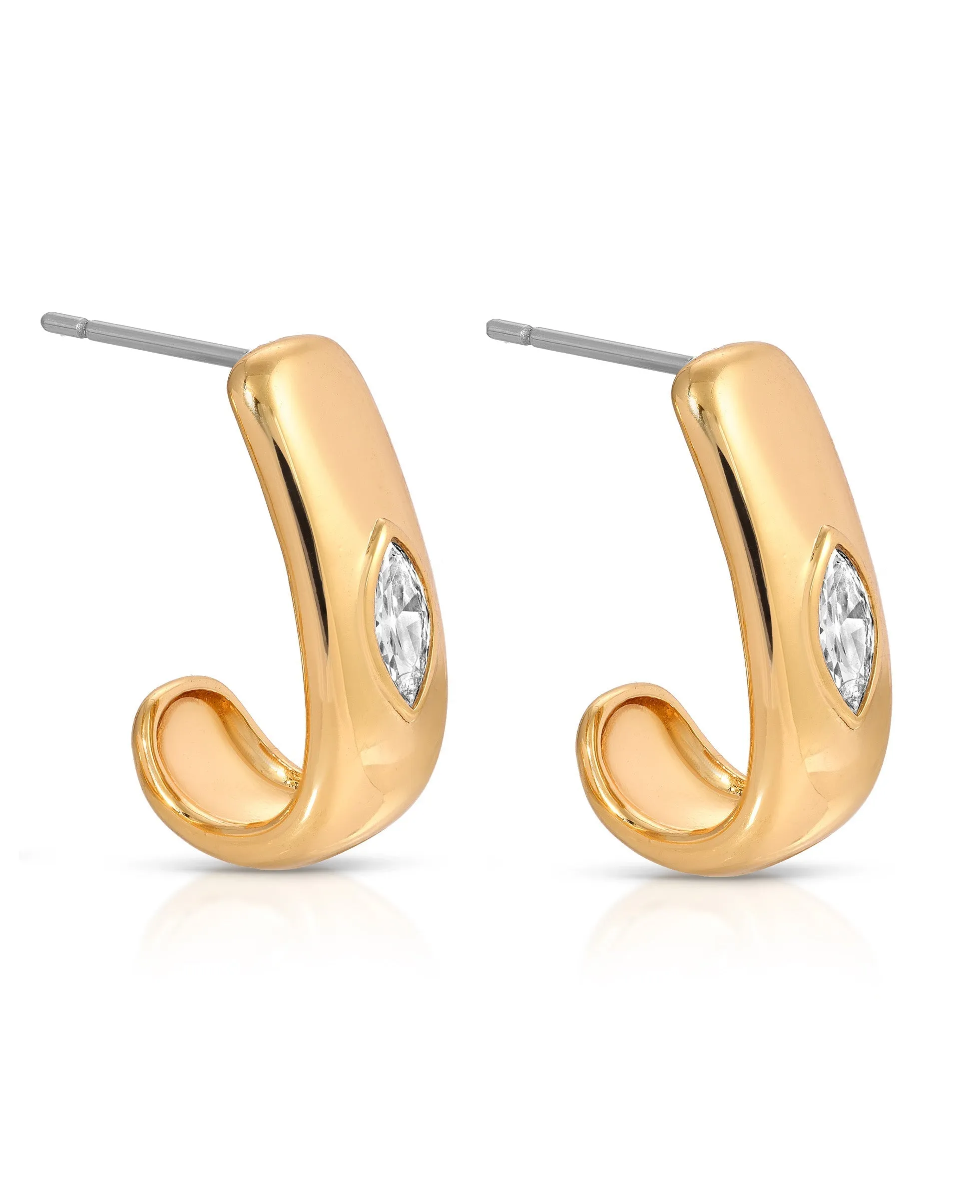 Marquise Crystal Hoops sold by Boston Proper product image thumbnail 5