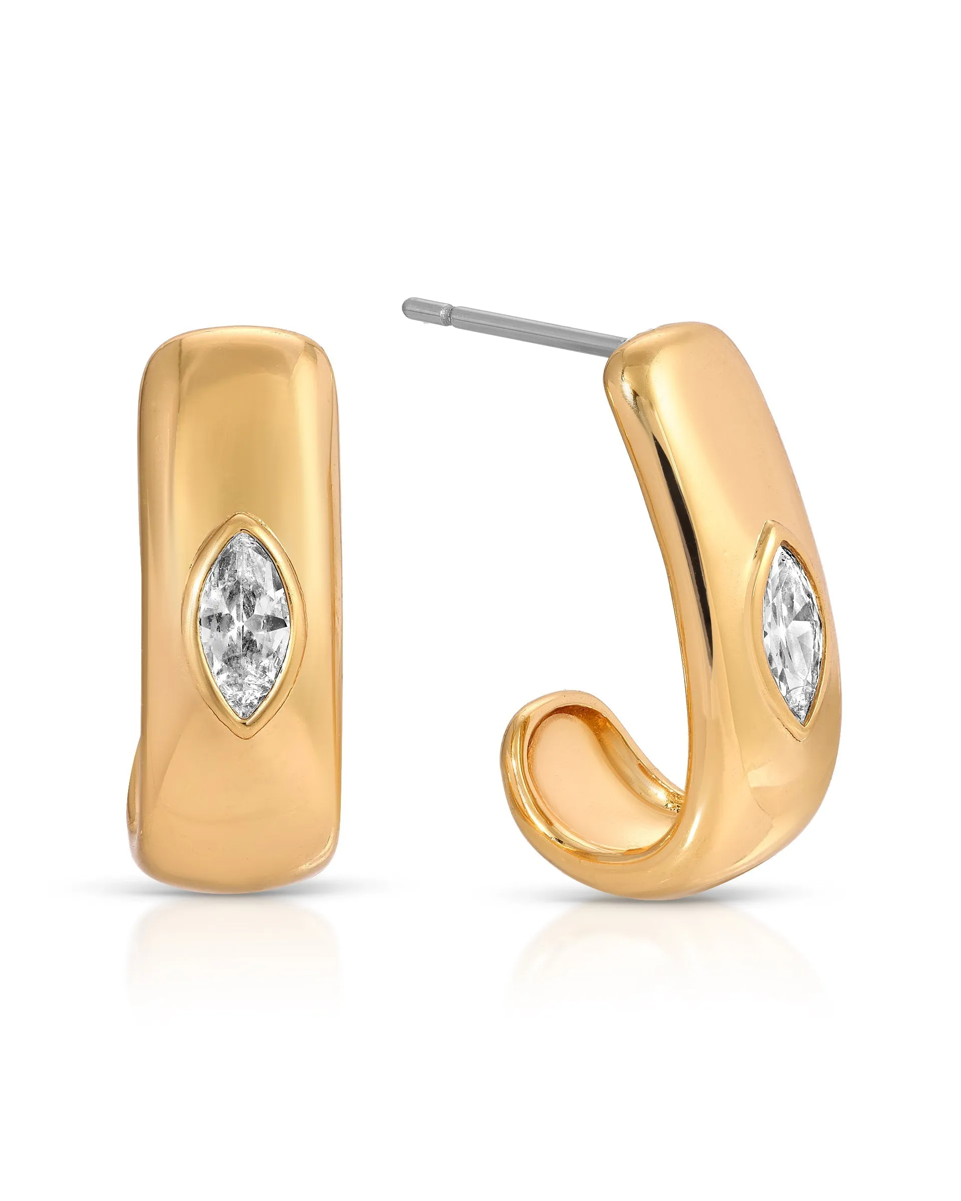 Marquise Crystal Hoops sold by Boston Proper
