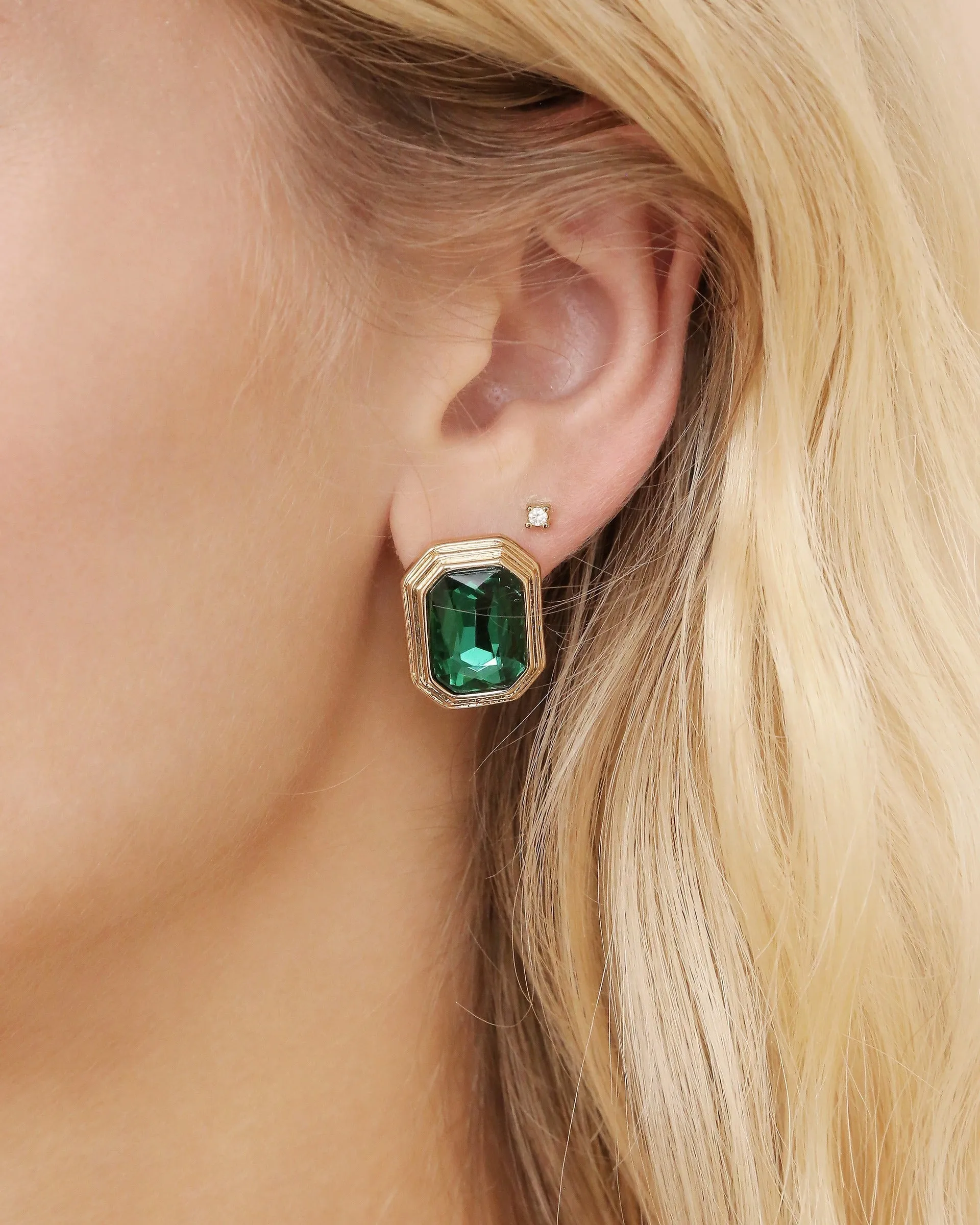 Emerald Deco Earrings sold by Boston Proper product image thumbnail 2